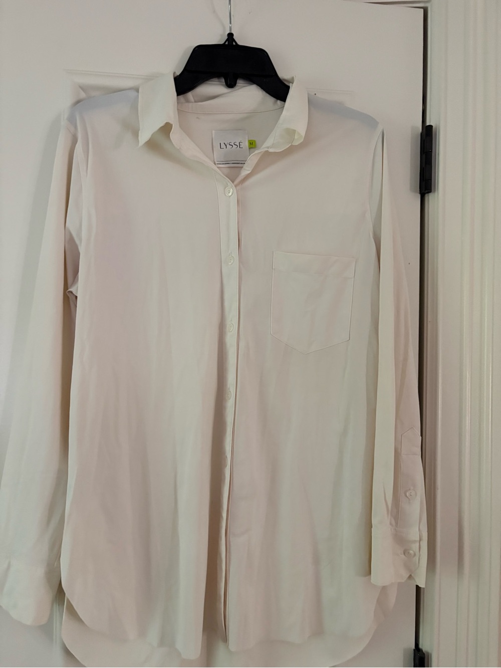 Lysse Men's Light Cream Long Sleeve Button-Down Shirt